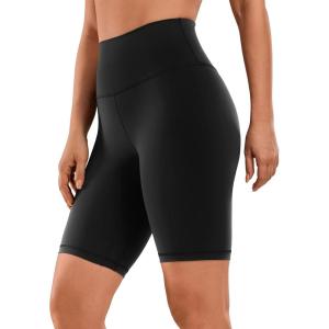 CRZ YOGA Women’s Naked Feeling Biker Shorts – 8 Inches High Waisted Yoga Workout Gym Running Spandex(Black)