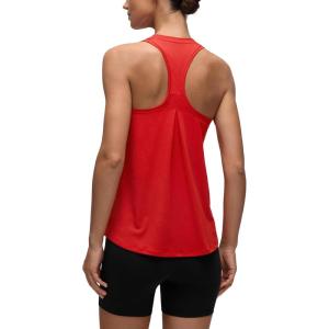CRZ YOGA Womens Racerback Yoga Tank Tops High Crewneck Soft Casual Workout Sleeveless Flowy Shirts(Deep Red)