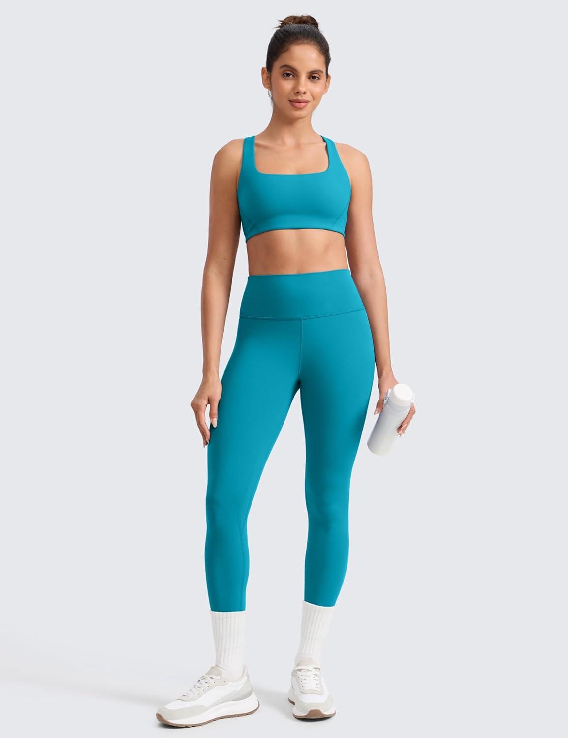 imageCRZ YOGA Butterlift Workout Leggings 25quot High Waisted Pilates Gym Athletic Womens Yoga Pants Buttery SoftHawaiian Blue