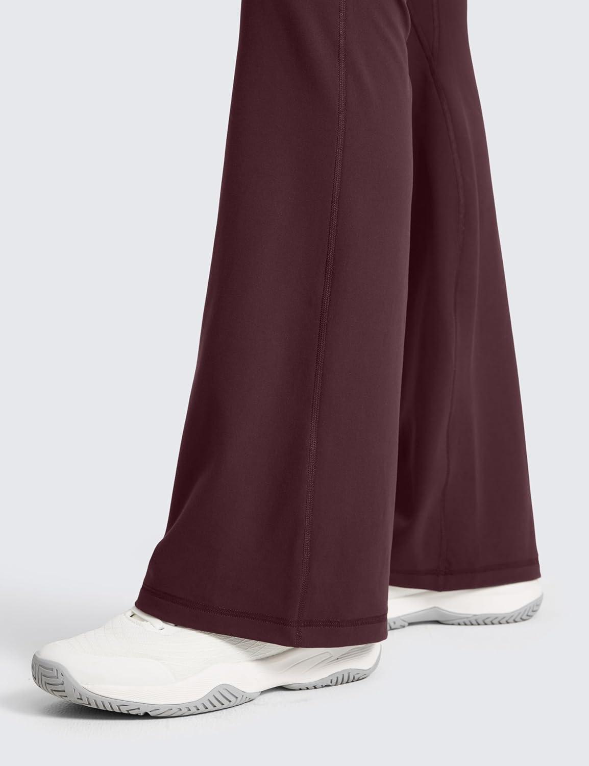 imageCRZ YOGA Secretsculpt Butterlift Flare Leggings 31quot No Front Seam High Waist Bootcut Yoga Pants Booty Scrunch ButtRipe Plum