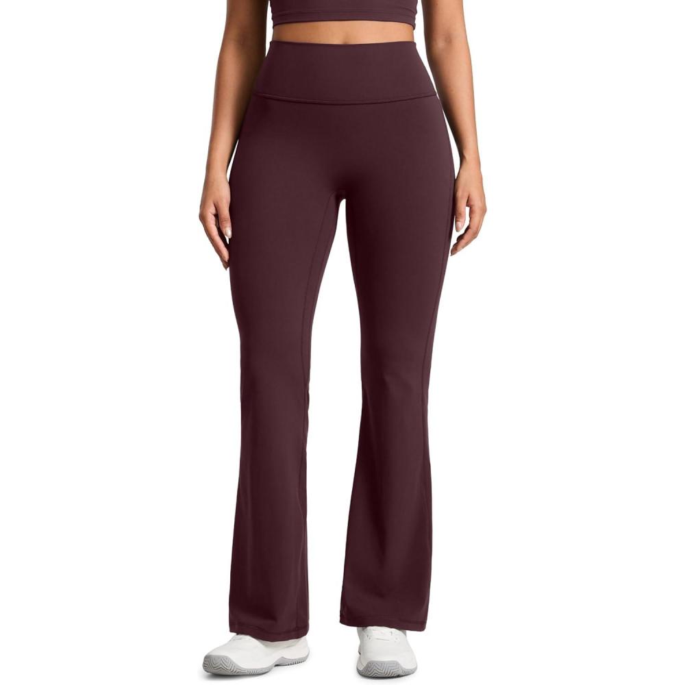 imageCRZ YOGA Secretsculpt Butterlift Flare Leggings 31quot No Front Seam High Waist Bootcut Yoga Pants Booty Scrunch ButtRipe Plum