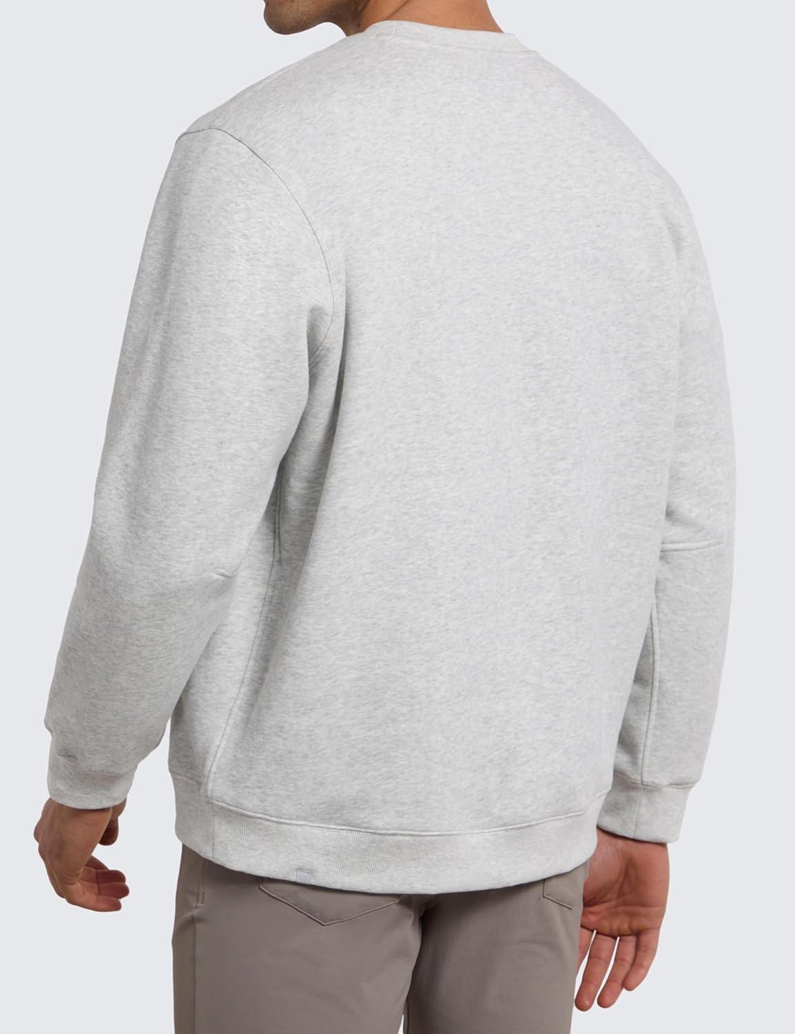 imageCRZ YOGA Cotton Fleece Lined Pullover Sweatshirts for Men Crewneck Cozy Casual Athletic Daily Workout Sweat Shirt TopsDove Grey Heather