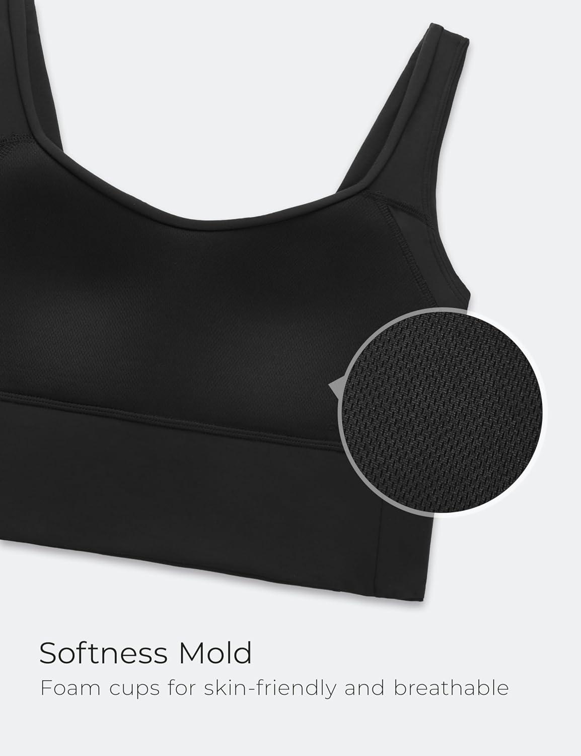 imageCRZ YOGA Softness Mold Butterluxe Longline Sports Bras for Women Molded Cup V Neck Yoga Clothes Workout Crop Tank TopBlack