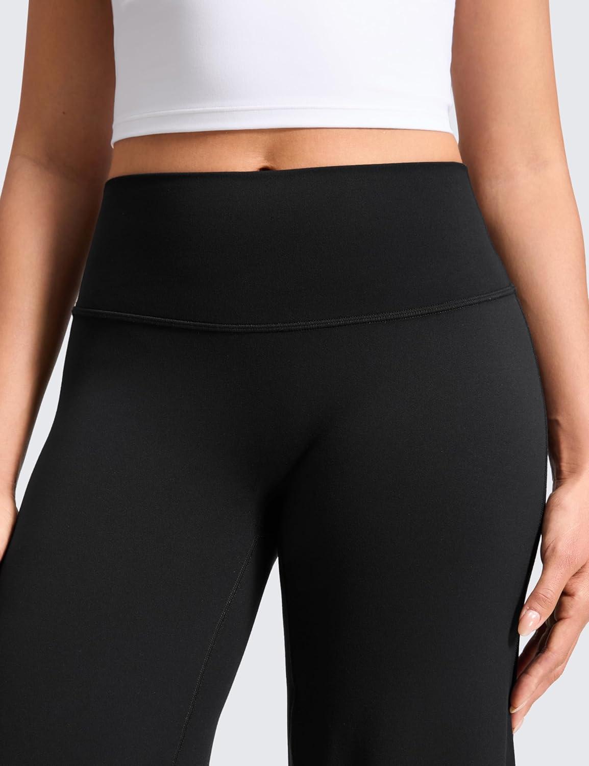 imageCRZ YOGA Softretch No Front Seam Wide Leg Pants 30quot for Women High Waisted Yoga Lounge Buttery Soft Comfy CasualBlack