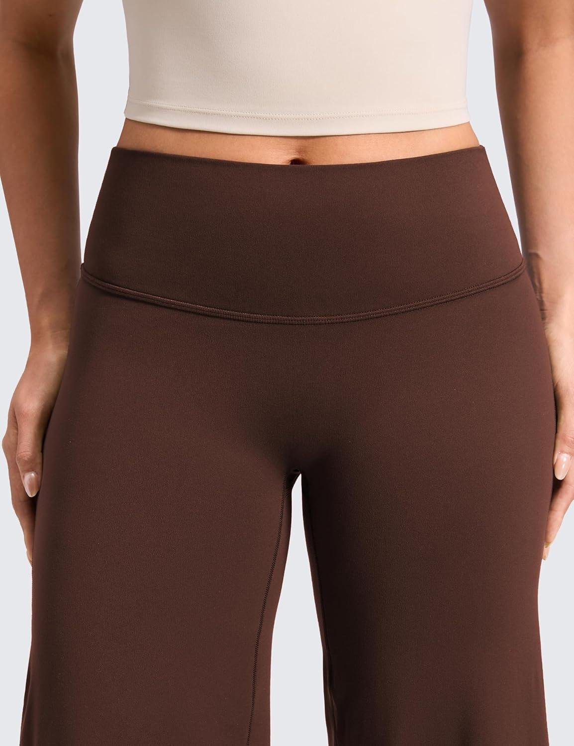 imageCRZ YOGA Softretch No Front Seam Wide Leg Pants 30quot for Women High Waisted Yoga Lounge Buttery Soft Comfy CasualLava Brown