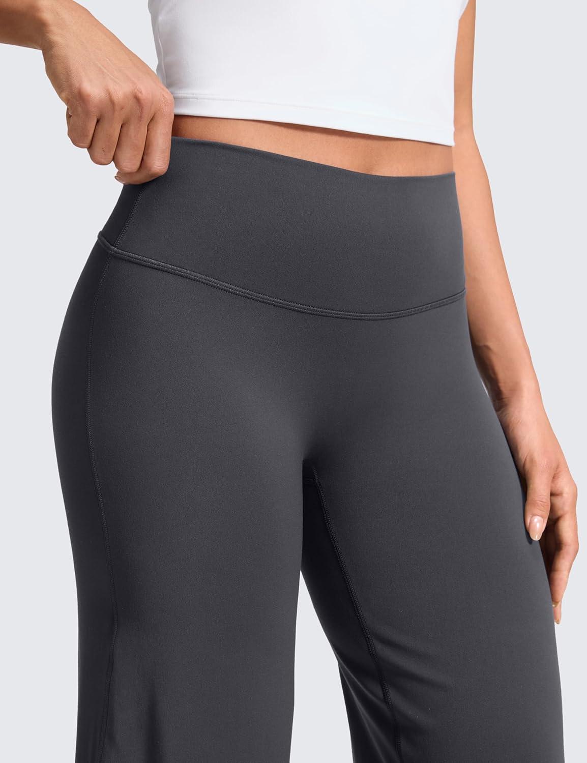 imageCRZ YOGA Softretch No Front Seam Wide Leg Pants 30quot for Women High Waisted Yoga Lounge Buttery Soft Comfy CasualMysterious Grey