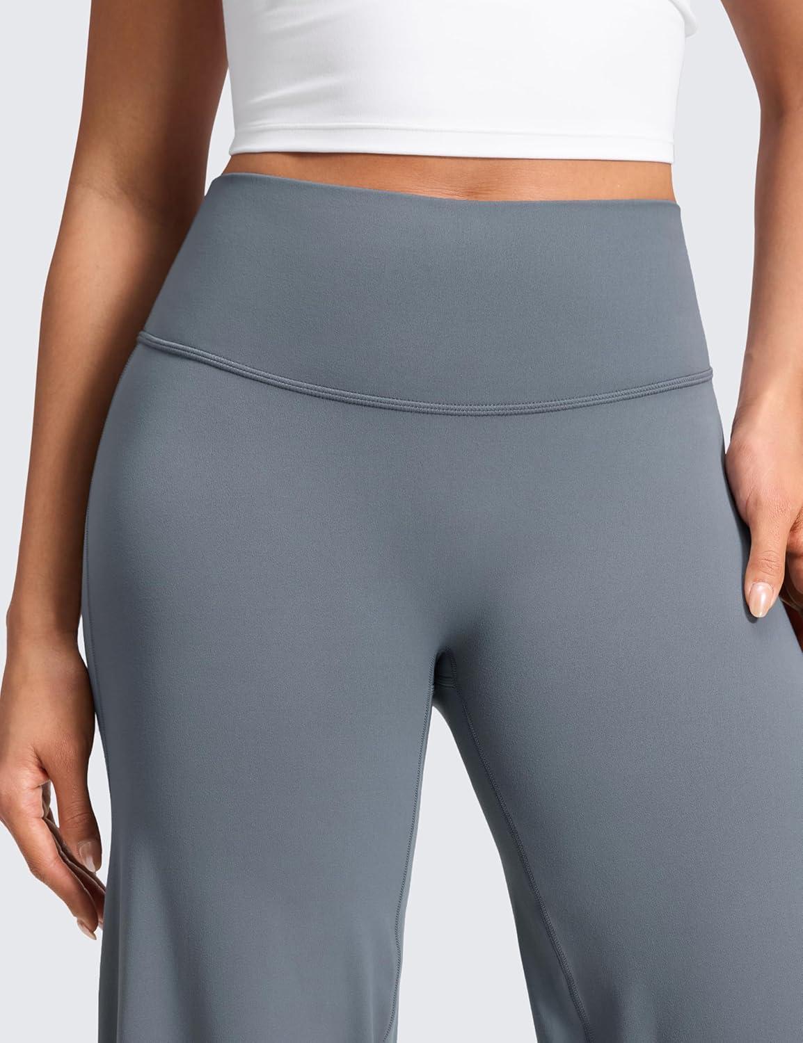 imageCRZ YOGA Softretch No Front Seam Wide Leg Pants 30quot for Women High Waisted Yoga Lounge Buttery Soft Comfy CasualSolar Grey