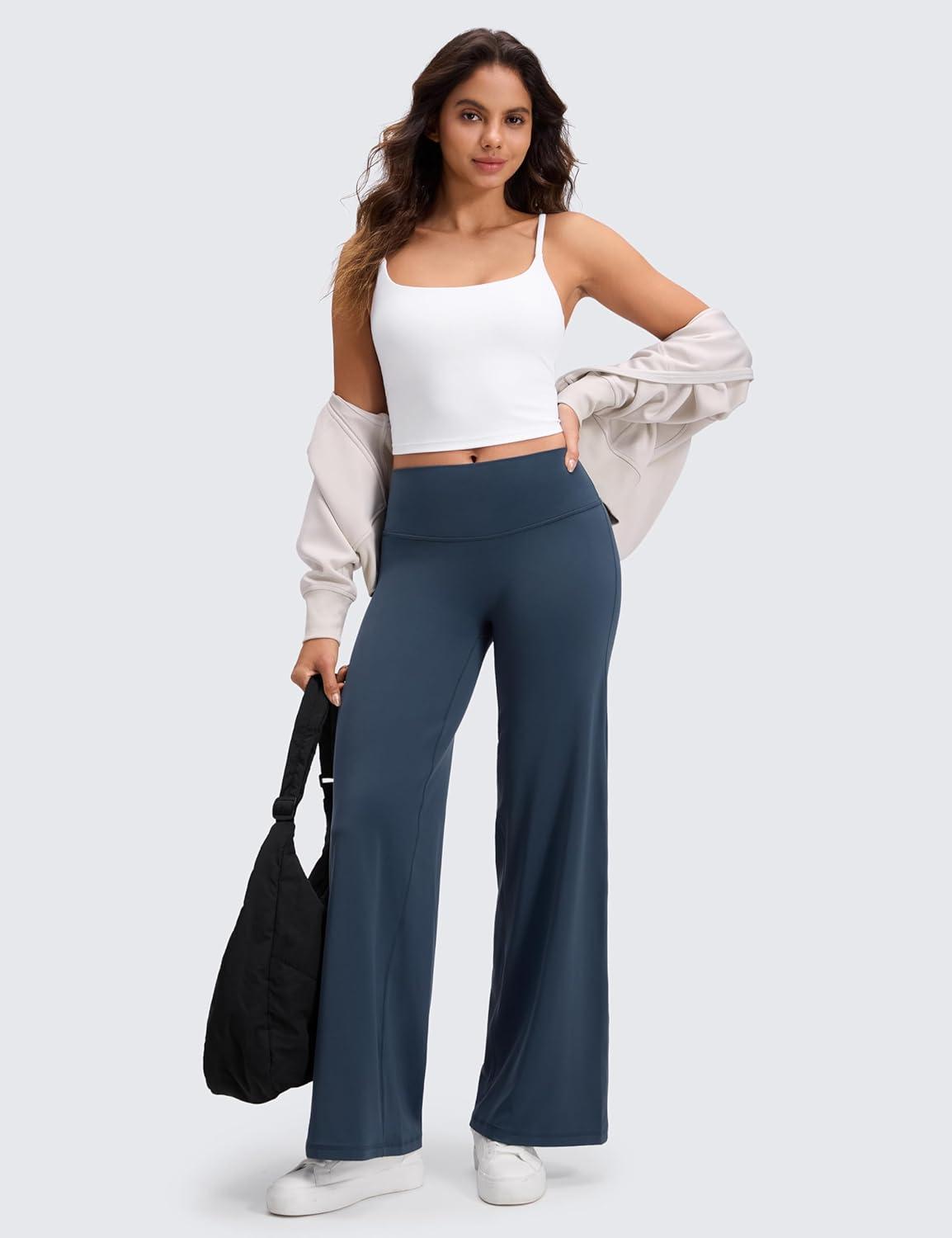 imageCRZ YOGA Softretch No Front Seam Wide Leg Pants 30quot for Women High Waisted Yoga Lounge Buttery Soft Comfy CasualStelindigo