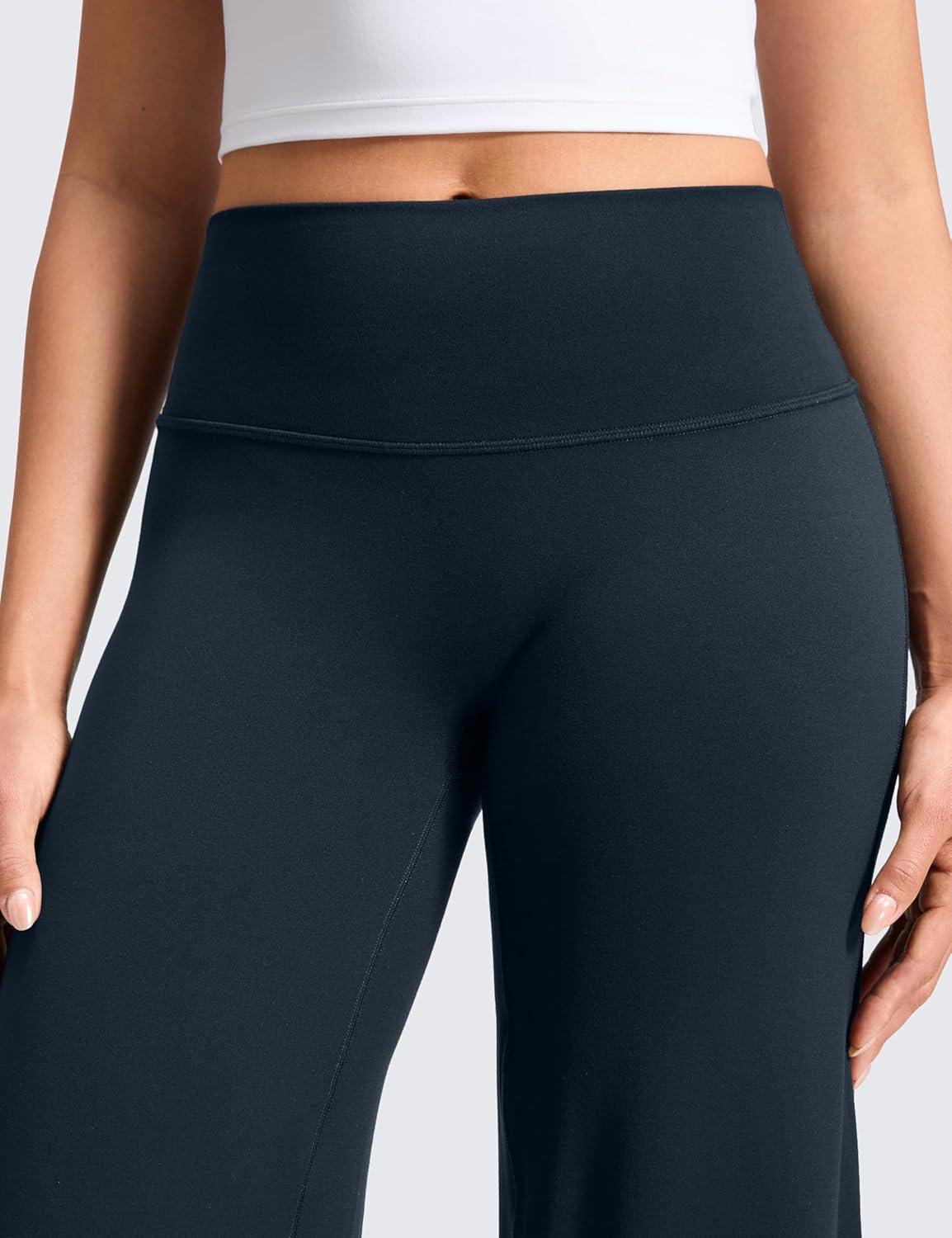 imageCRZ YOGA Softretch No Front Seam Wide Leg Pants 30quot for Women High Waisted Yoga Lounge Buttery Soft Comfy CasualTrue Navy