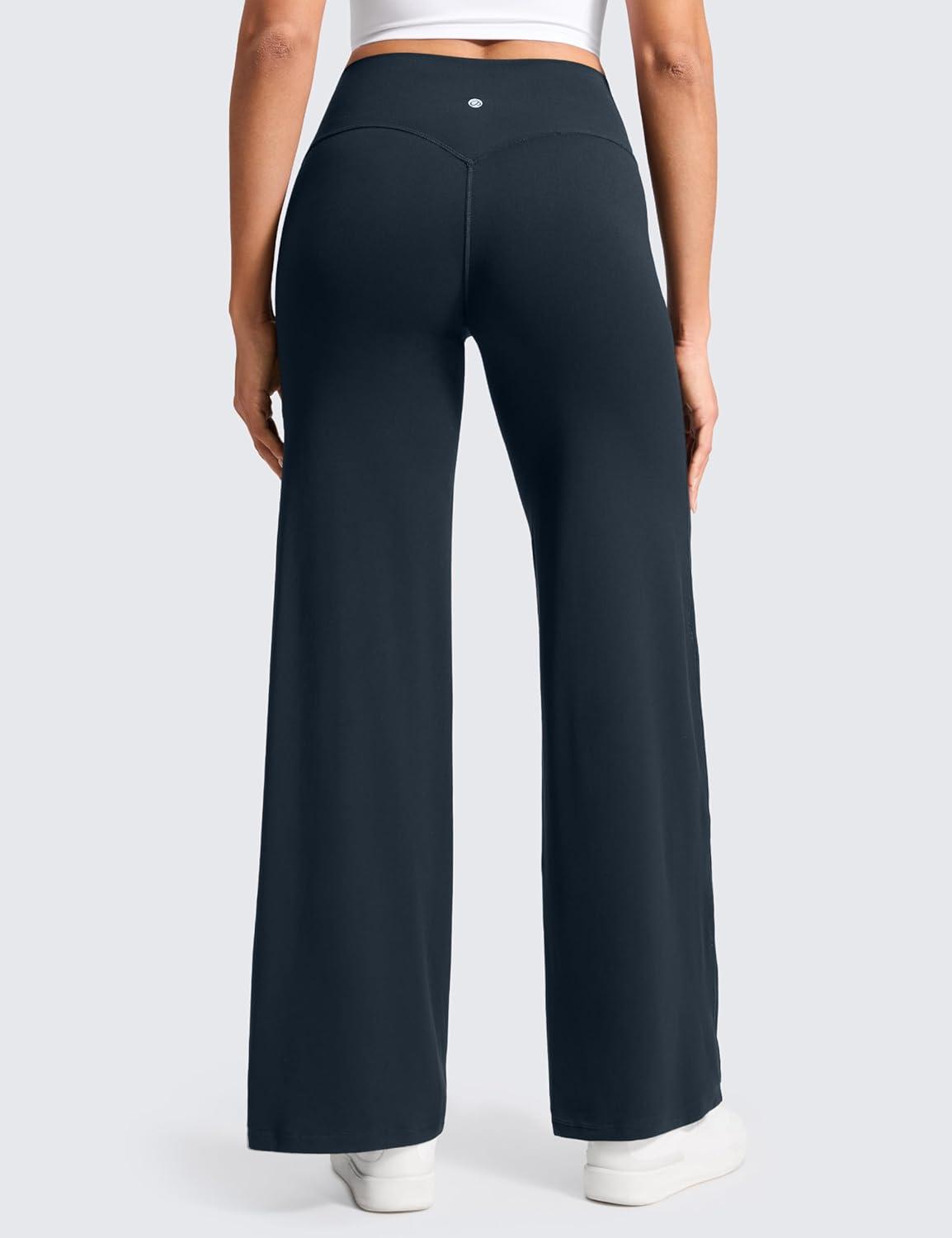 imageCRZ YOGA Softretch No Front Seam Wide Leg Pants 30quot for Women High Waisted Yoga Lounge Buttery Soft Comfy CasualTrue Navy