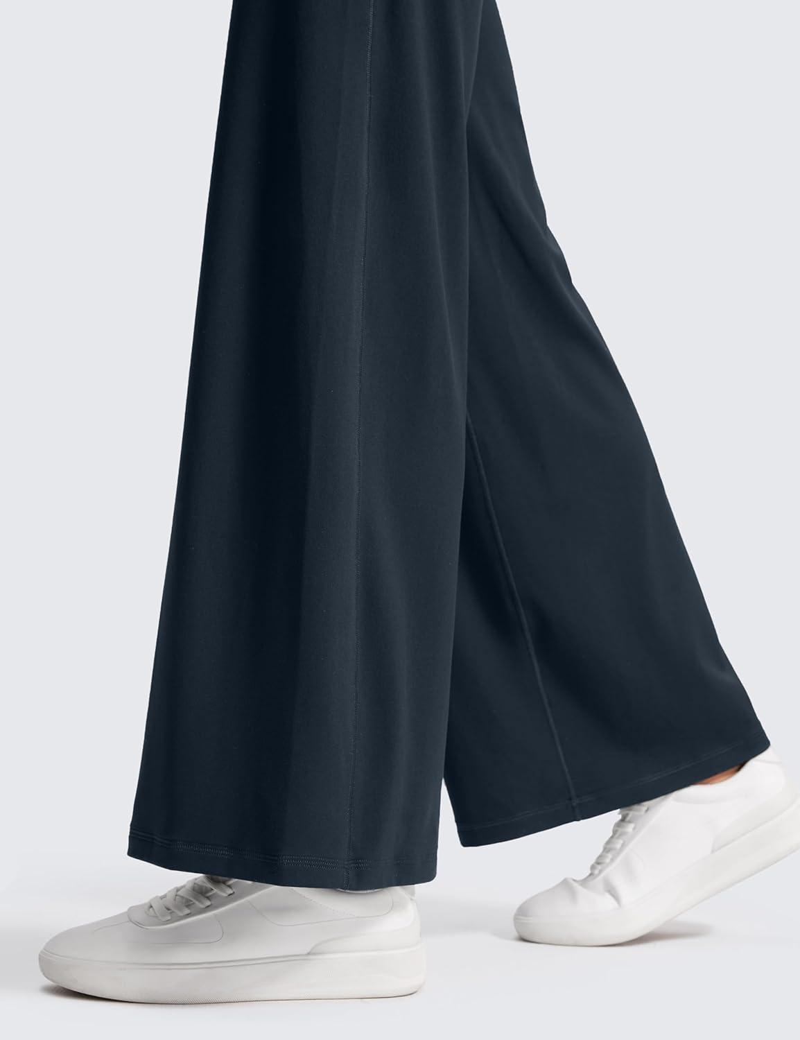 imageCRZ YOGA Softretch No Front Seam Wide Leg Pants 30quot for Women High Waisted Yoga Lounge Buttery Soft Comfy CasualTrue Navy