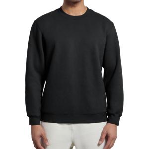 CRZ YOGA Cotton Fleece Lined Pullover Sweatshirts for Men – Crewneck Cozy Casual Athletic Daily Workout Sweat Shirt Tops(Black)