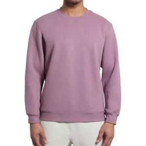 CRZ YOGA Cotton Fleece Lined Pullover Sweatshirts for Men – Crewneck Cozy Casual Athletic Daily Workout Sweat Shirt Tops(Light Lavender)