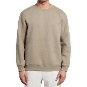 CRZ YOGA Cotton Fleece Lined Pullover Sweatshirts for Men – Crewneck Cozy Casual Athletic Daily Workout Sweat Shirt Tops(Oak)