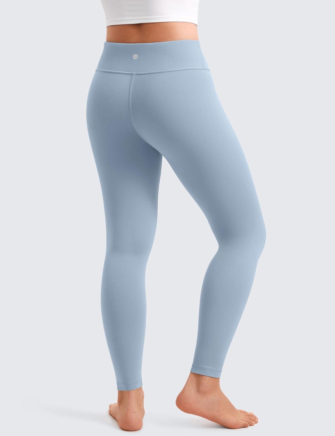 imageCRZ YOGA Girls Butterluxe Full Length Yoga Leggings Athletic Sports Casual Pants High Waist Tights Kids TeenCambric Blue