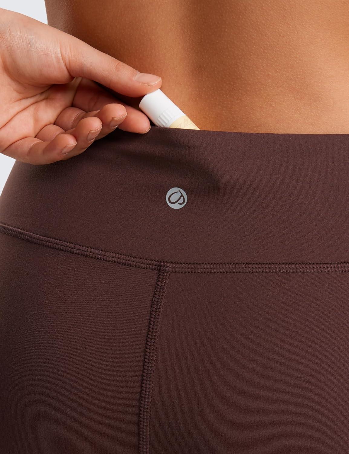 imageCRZ YOGA Girls Butterluxe Full Length Yoga Leggings Athletic Sports Casual Pants High Waist Tights Kids TeenTaupe