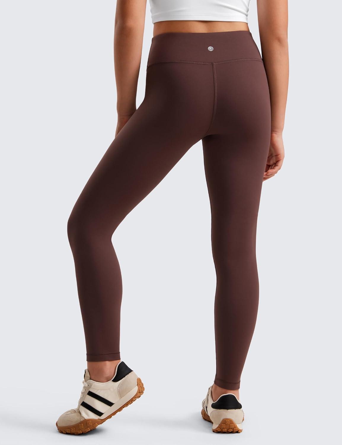 imageCRZ YOGA Girls Butterluxe Full Length Yoga Leggings Athletic Sports Casual Pants High Waist Tights Kids TeenTaupe