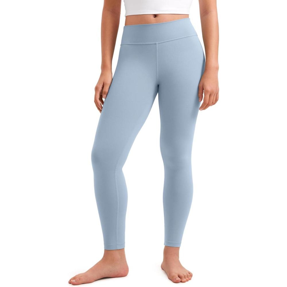imageCRZ YOGA Girls Butterluxe Full Length Yoga Leggings Athletic Sports Casual Pants High Waist Tights Kids TeenCambric Blue
