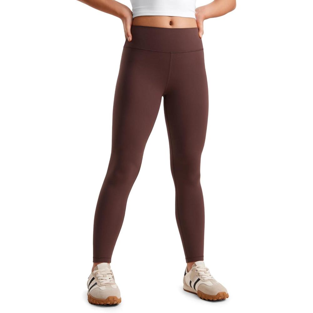 imageCRZ YOGA Girls Butterluxe Full Length Yoga Leggings Athletic Sports Casual Pants High Waist Tights Kids TeenTaupe