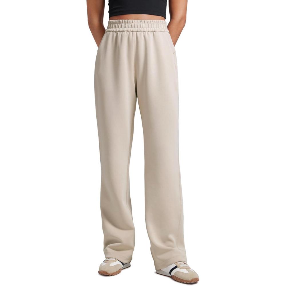 imageCRZ YOGA SoftAura Wide Leg Casual Sweatpants Women 29quot31quot Modal Lounge Travel Casual Pants with PocketsMojave Tan