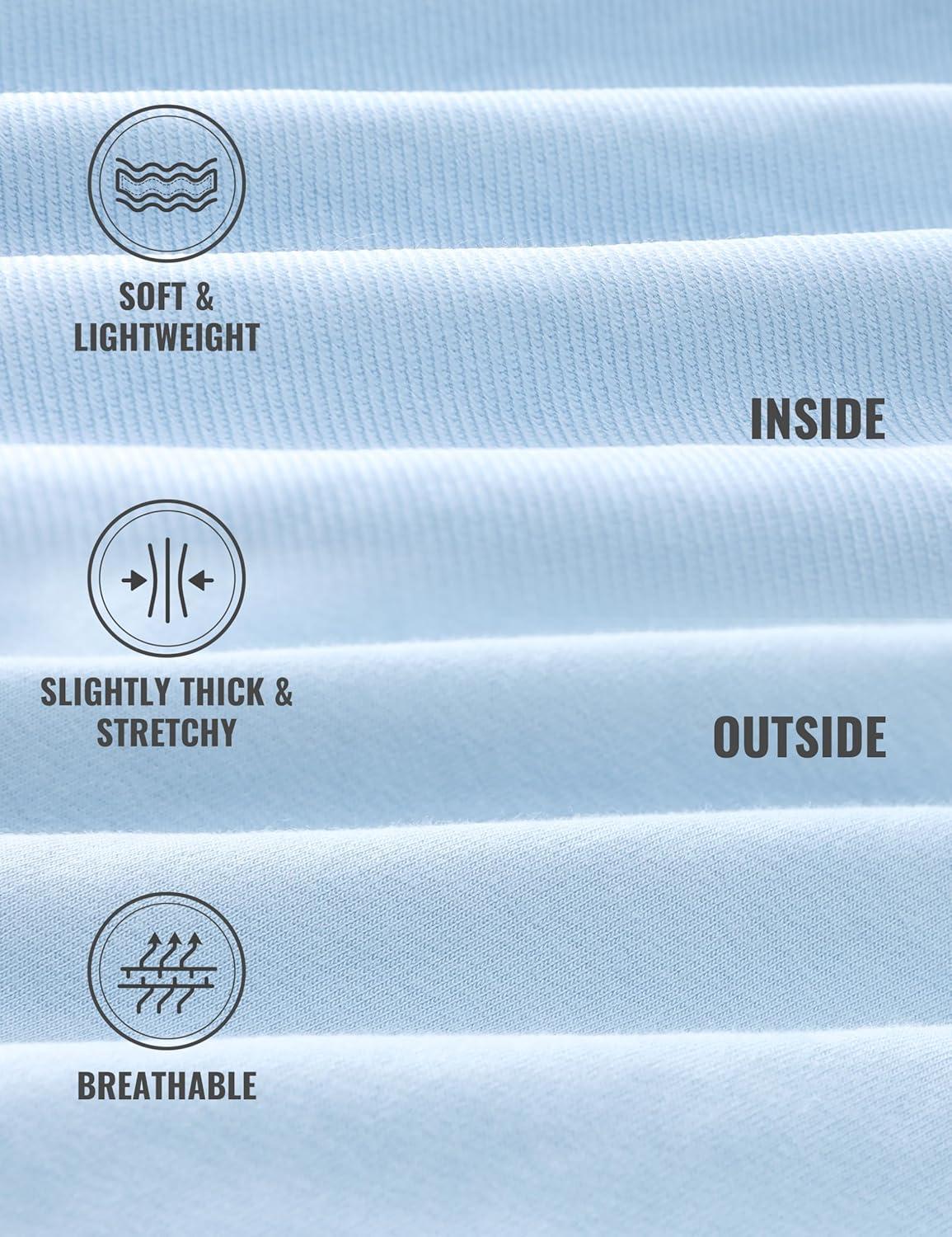 imageCRZ YOGA Mens Crewneck Sweatshirts French Terry Athletic Workout Sweat Shirts Casual Pullover Tops with Zipper PocketChambray Blue