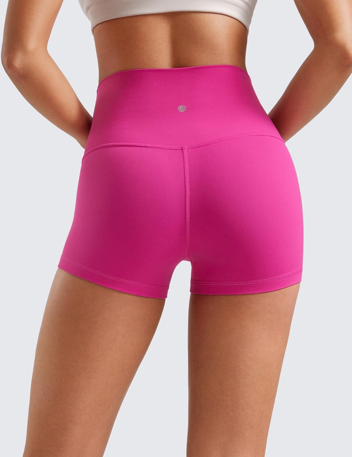 imageCRZ YOGA Butterluxe Biker Shorts 25quot High Waisted Yoga Workout Spandex Womens Running Volleyball BootyHibiscus Purple