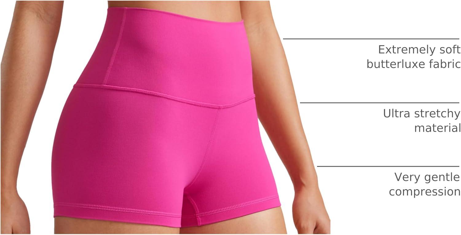 imageCRZ YOGA Butterluxe Biker Shorts 25quot High Waisted Yoga Workout Spandex Womens Running Volleyball BootyHibiscus Purple