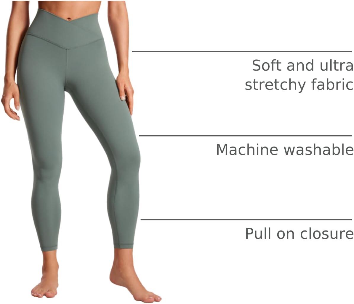 imageCRZ YOGA Butterluxe Crossover Waist Leggings 25quot V Crossover High Waisted Gym Workout Yoga WomensGrey Sage