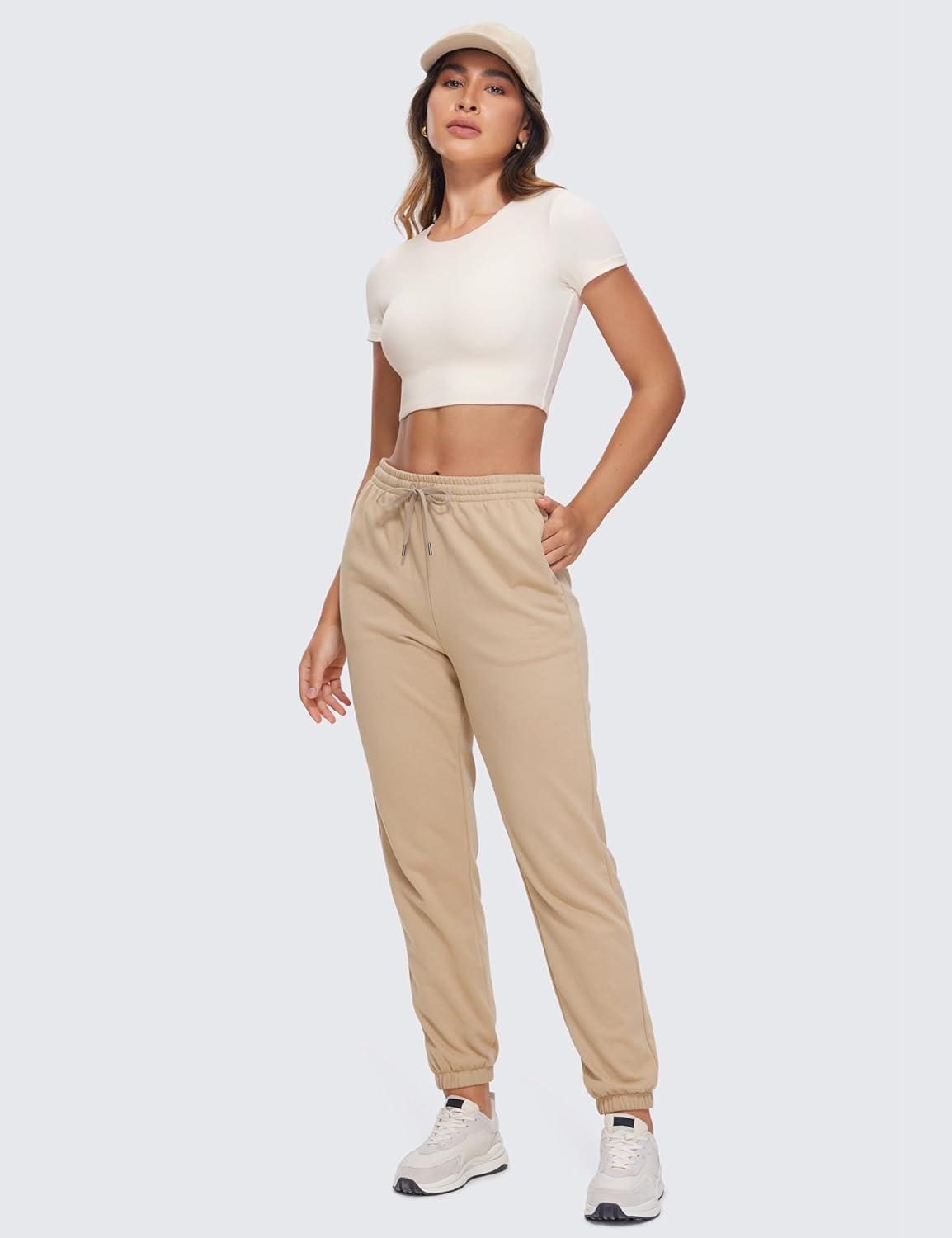 imageCRZ YOGA Womens Butterluxe Double Lined Short Sleeve Crop Tops Crew Neck Casual Workout TShirt Cute Basic TeeMilky White Bone