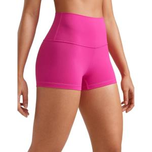 CRZ YOGA Butterluxe Biker Shorts 2.5″- High Waisted Yoga Workout Spandex Womens Running Volleyball Booty(Hibiscus Purple)
