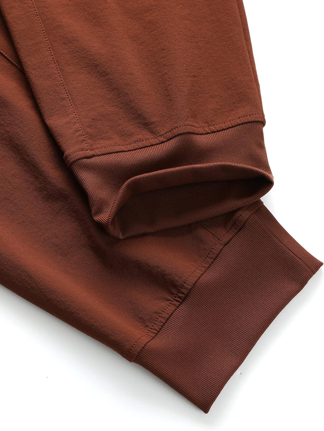 imageCRZ YOGA Stretch Workout Joggers for Men 29quot31quot Lightweight Water Resistant Outdoor Workout Pants with Zip PocketsDark Brown