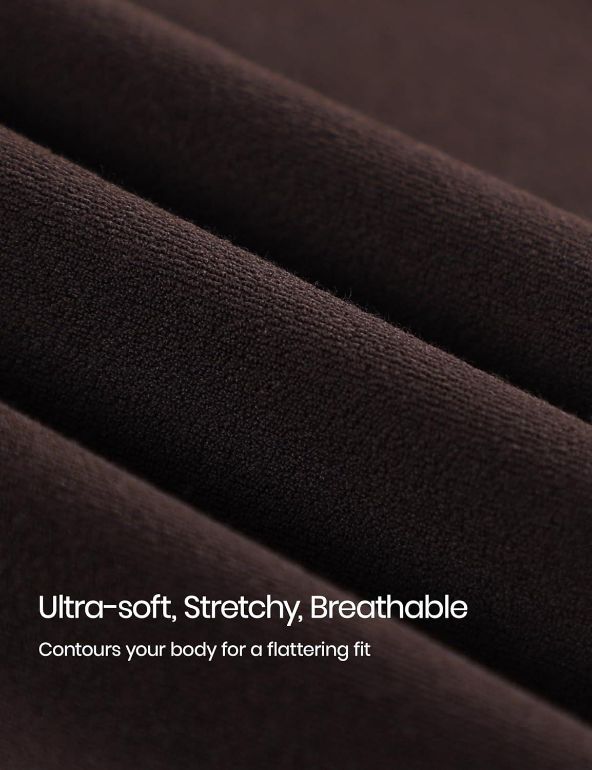 imageCRZ YOGA Softembrace V Neck Long Sleeve Shirts for Women Casual Going Out Soft Comfort Tops Fitted Sexy Scoop TeesHot Fudge Brown