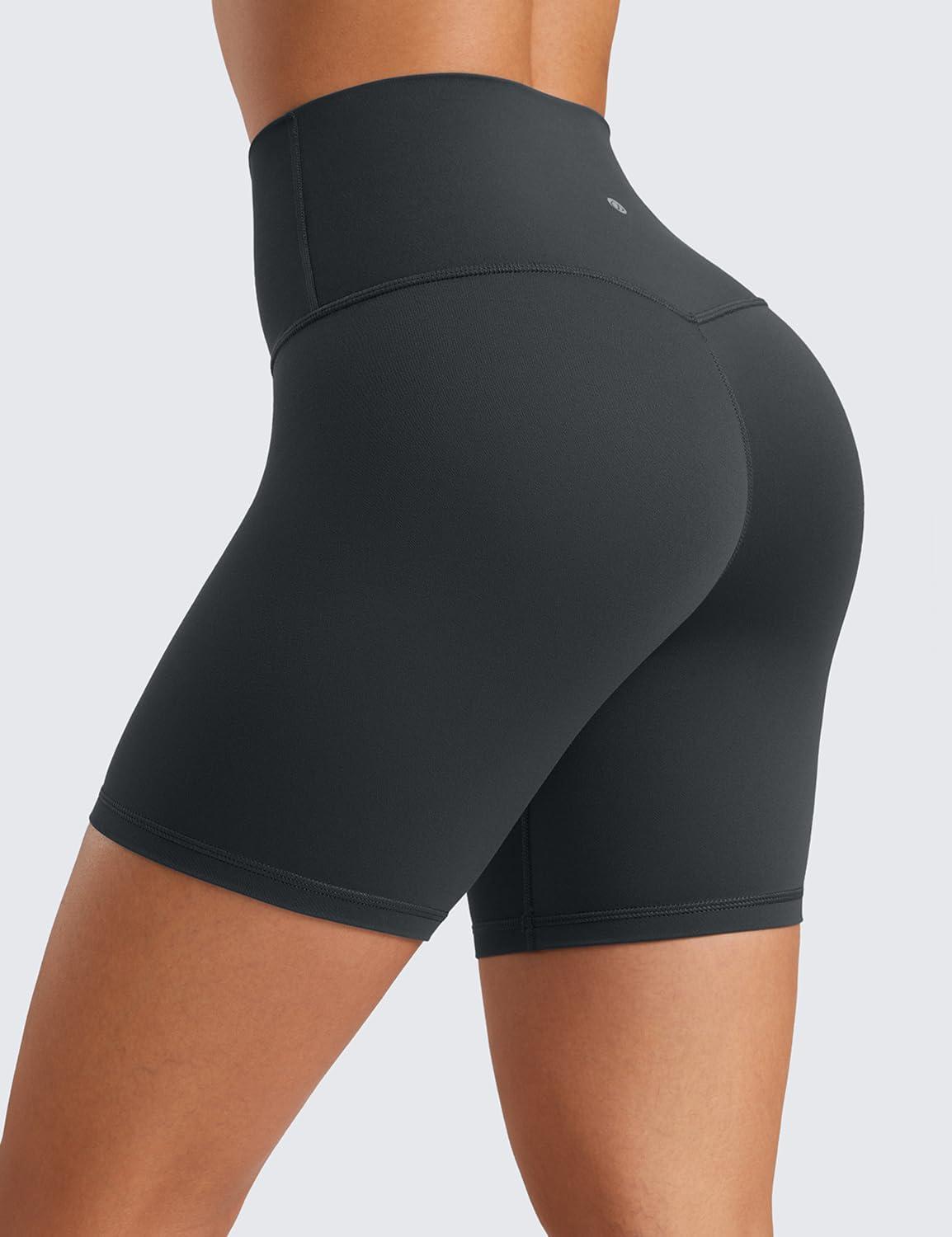 imageCRZ YOGA ButterLuxe Biker Shorts 6quot High Waisted Workout Running Volleyball Spandex Yoga WomensMelanite