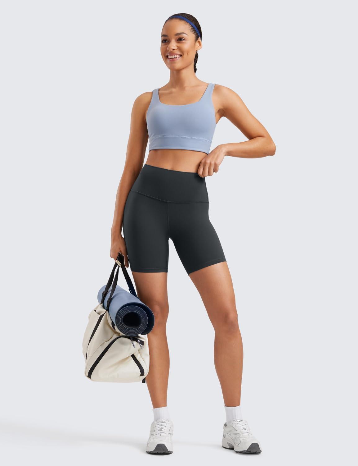 imageCRZ YOGA ButterLuxe Biker Shorts 6quot High Waisted Workout Running Volleyball Spandex Yoga WomensMelanite
