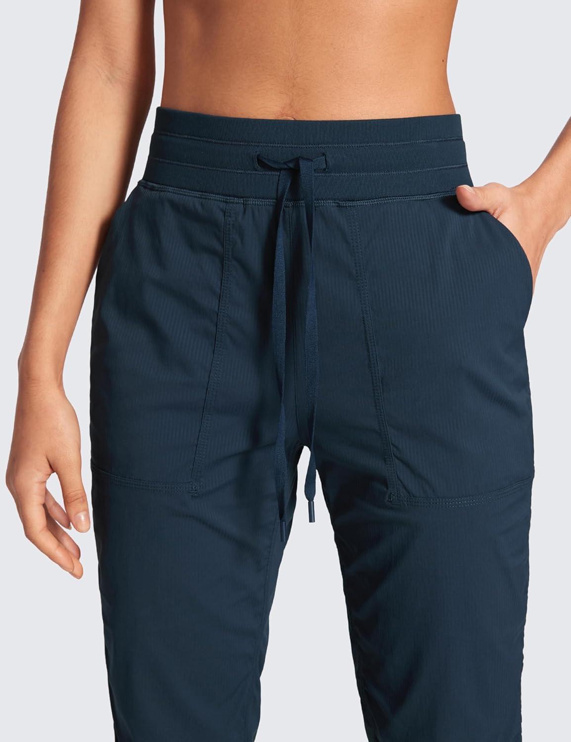 imageCRZ YOGA Lightweight Straight Leg Workout Pants for Women 283032 Ruched Casual Work Athletic Joggers with PocketsInk Blue