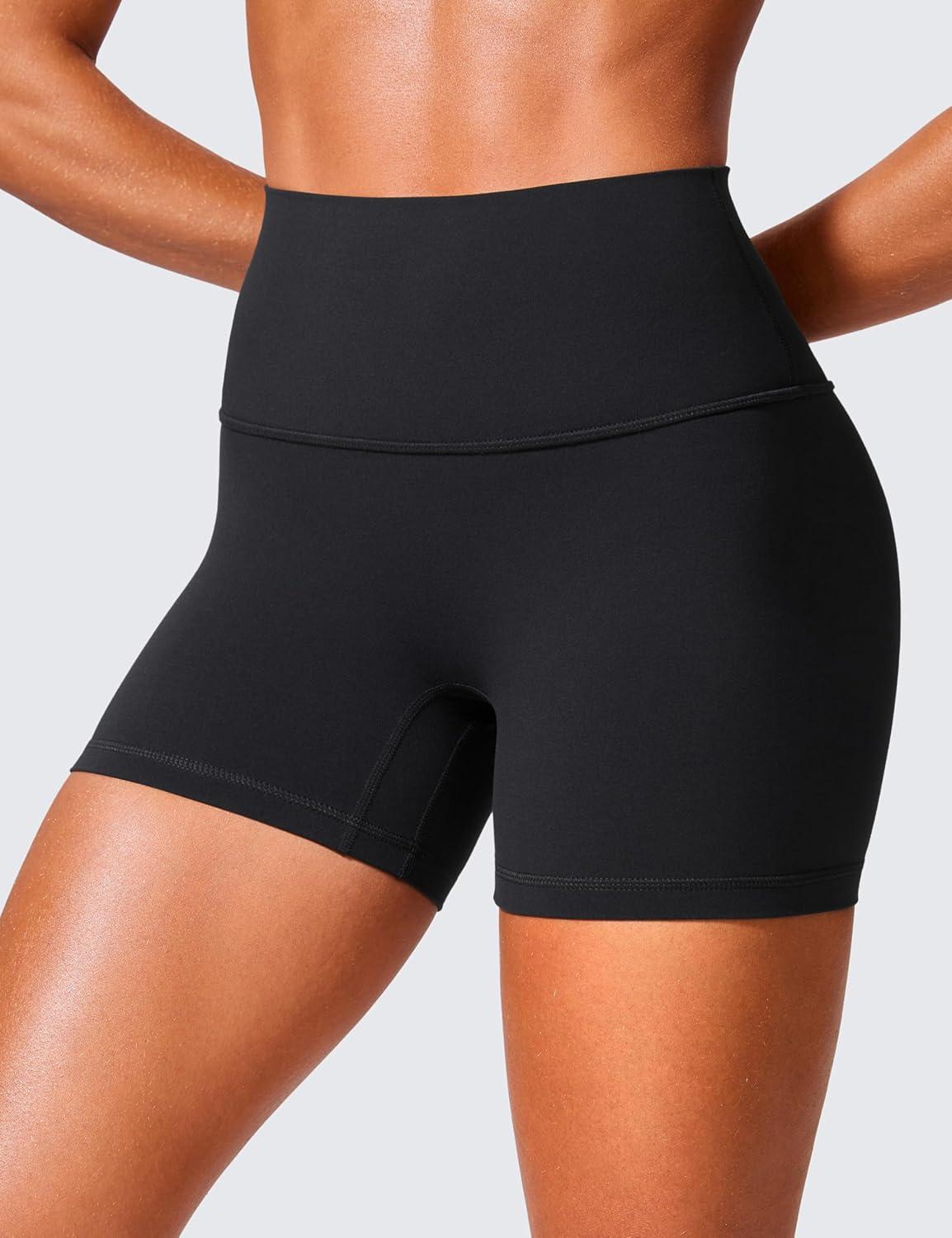 imageCRZ YOGA Secretsculpt Butterlift Biker Shorts 4 No Front Seam High Waisted Womens Workout Gym Booty Scrunch ButtBlack
