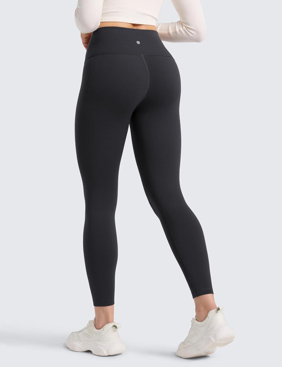 imageCRZ YOGA Matte Thermal Fleece Lined Leggings 25 Casual Lounge Workout Womens Yoga High Waisted Pants Winter WarmInk Gray