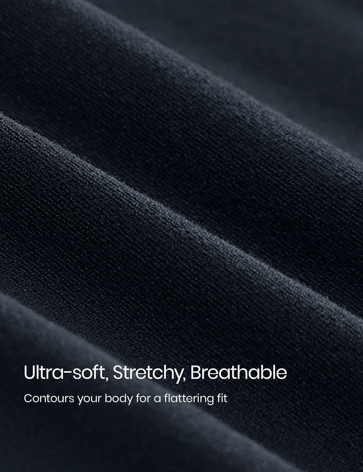imageCRZ YOGA Softembrace Scoop Neck Tops for Women Casual Soft Going Out Short Sleeve Shirts Sexy U Neck Tight Fitted TeesTrue Navy