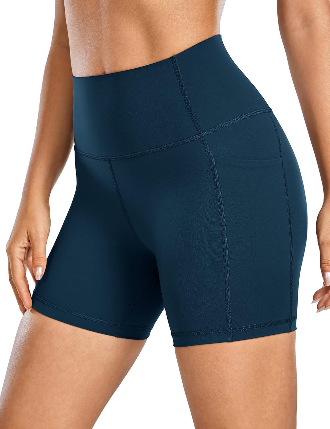 imageCRZ YOGA Womens Naked Feeling Leggings 25 Inches High Waisted Workout Yoga PantsFrench Navy