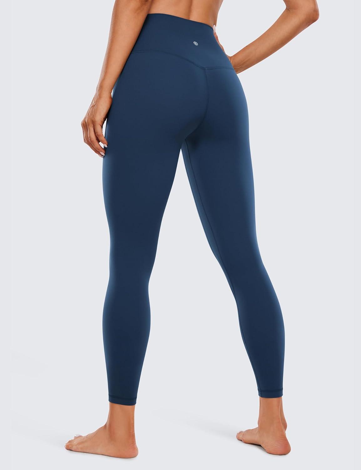 imageCRZ YOGA Womens Naked Feeling Leggings 25 Inches High Waisted Workout Yoga PantsFrench Navy