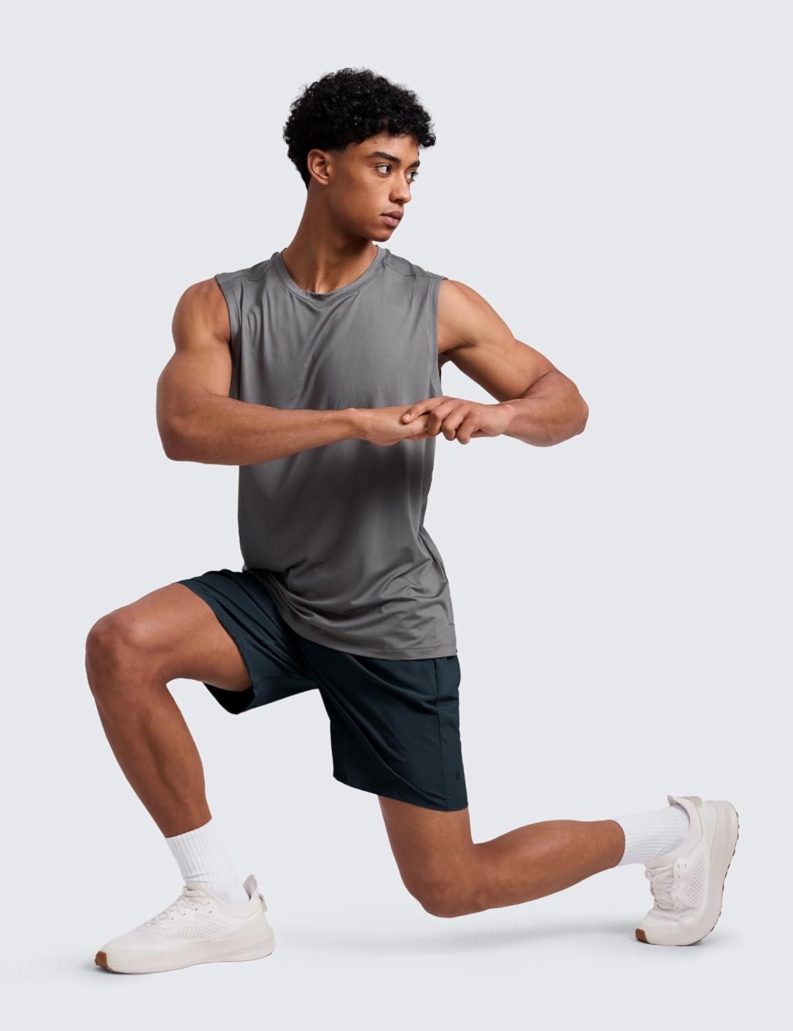 imageCRZ YOGA Mens 2 in 1 Running Shorts 7 Lined Workout Quick Dry Lightweight for Sports Athletic with PocketsTrue Navy
