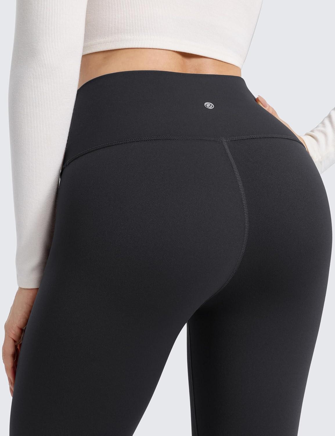 imageCRZ YOGA Matte Thermal Fleece Lined Leggings 28 Casual Lounge Workout Womens Yoga Full Length Pants Winter WarmInk Gray