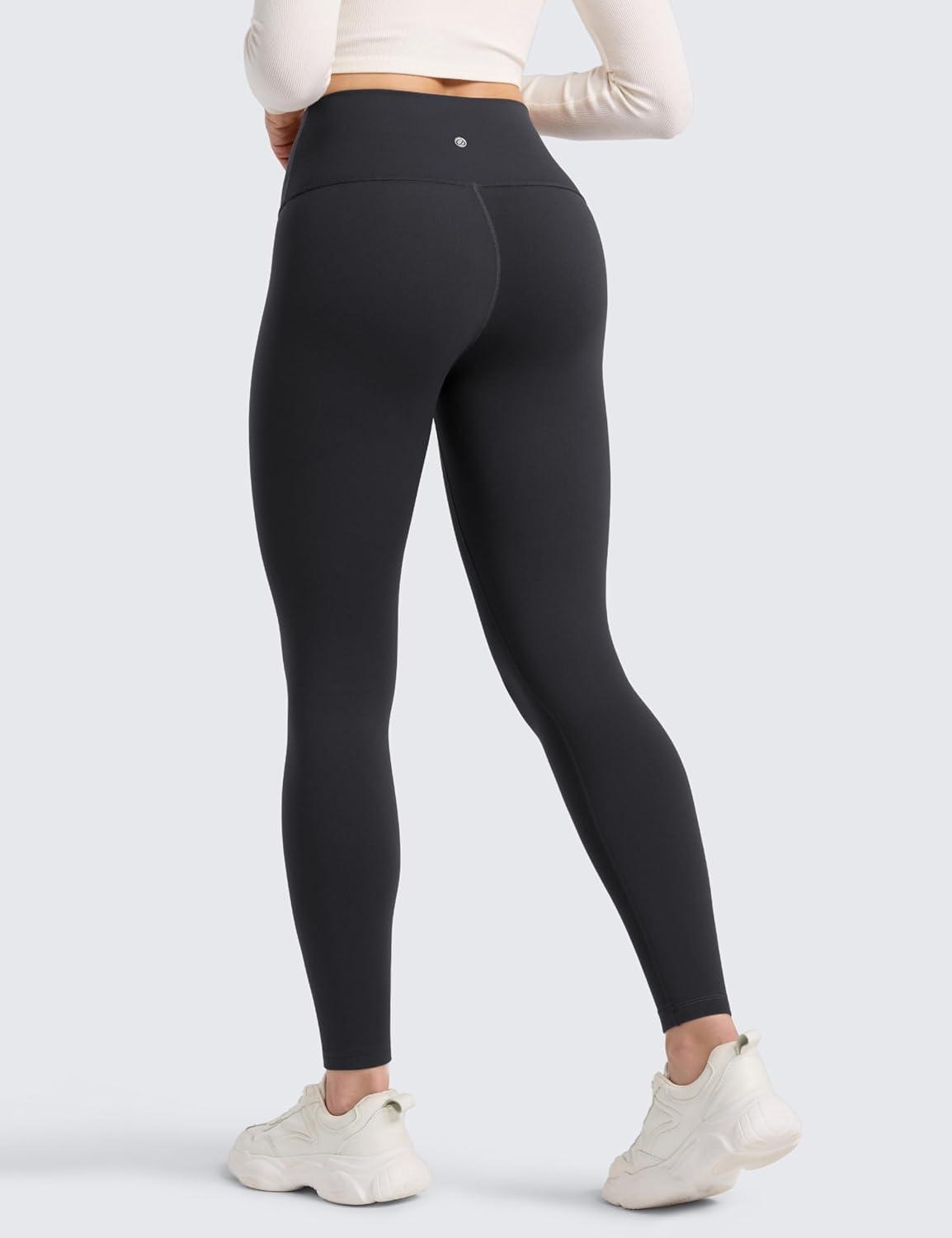 imageCRZ YOGA Matte Thermal Fleece Lined Leggings 28 Casual Lounge Workout Womens Yoga Full Length Pants Winter WarmInk Gray