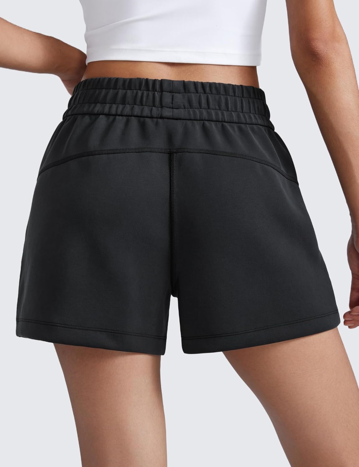 image:imageCRZ YOGA SoftAura Sweat Shorts for Women 4 High Waisted Modal for Casual Lounge Athletic with Pockets DrawstringBlack