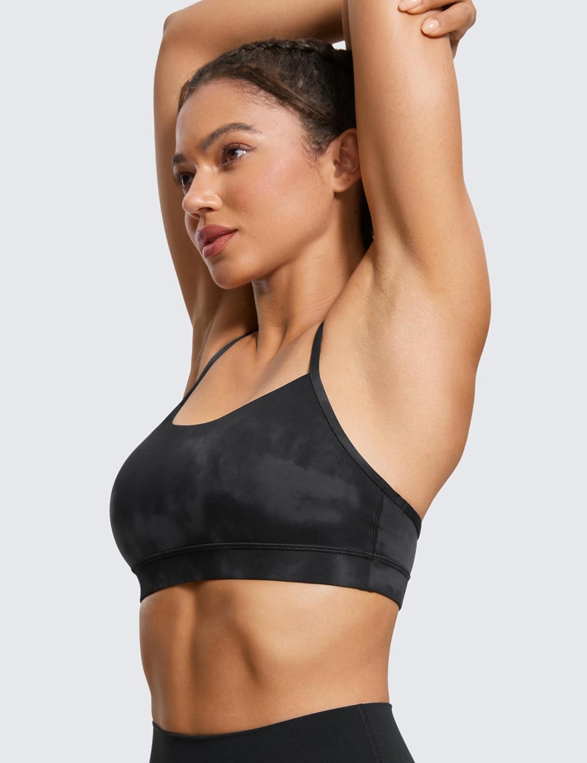 image:imageCRZ YOGA Butterluxe Y Back Sports Bras Light Support Removable Pads Yoga Extremely Soft Scoop Neck for WomenBlack Tie Dye