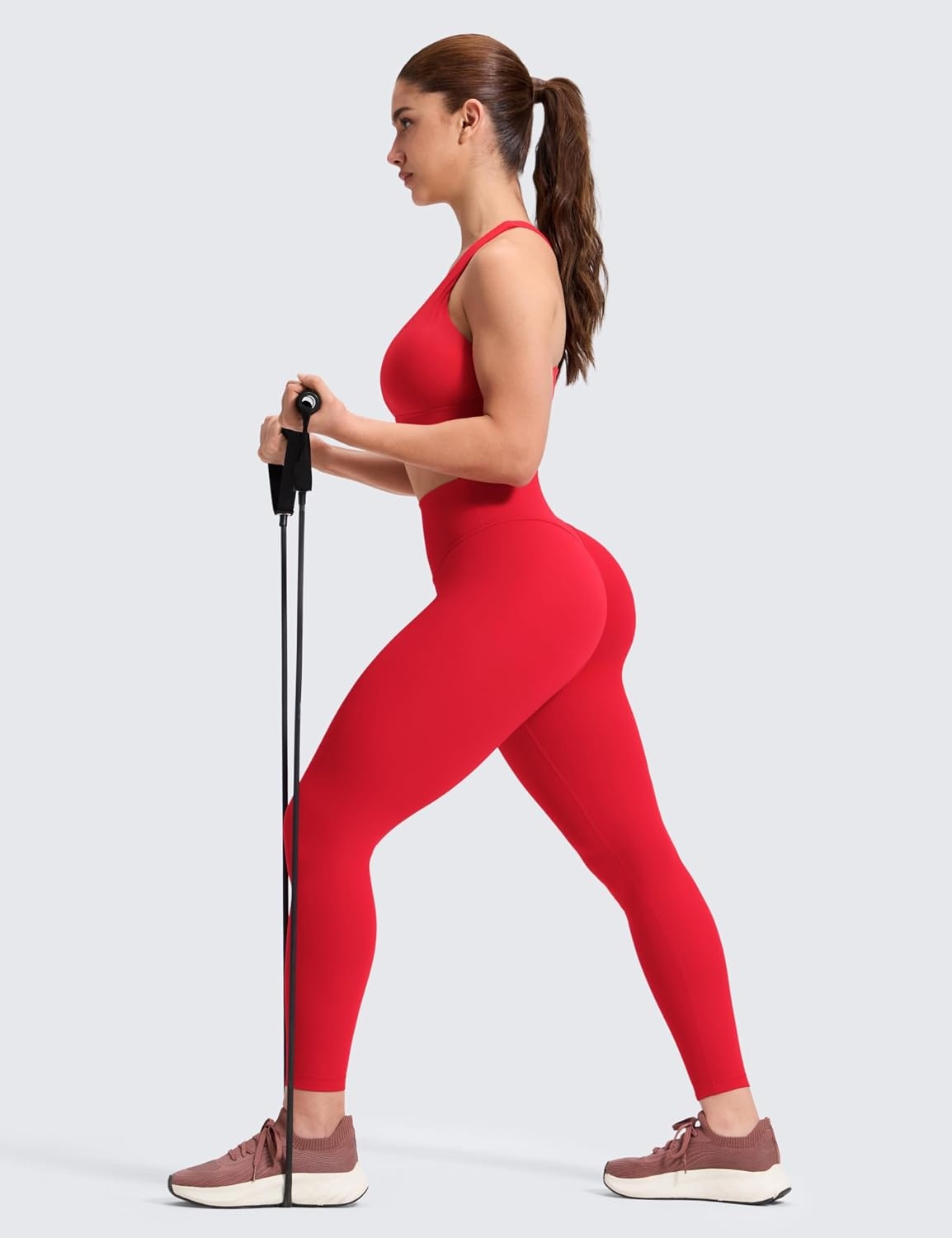 image:imageCRZ YOGA Secretsculpt Minor Leggings 25 No booty scrunch still flattering glutes Booty Lifting Softretch Ultimate Comfort Next to Skin Yoga No Front SeamAurora Red