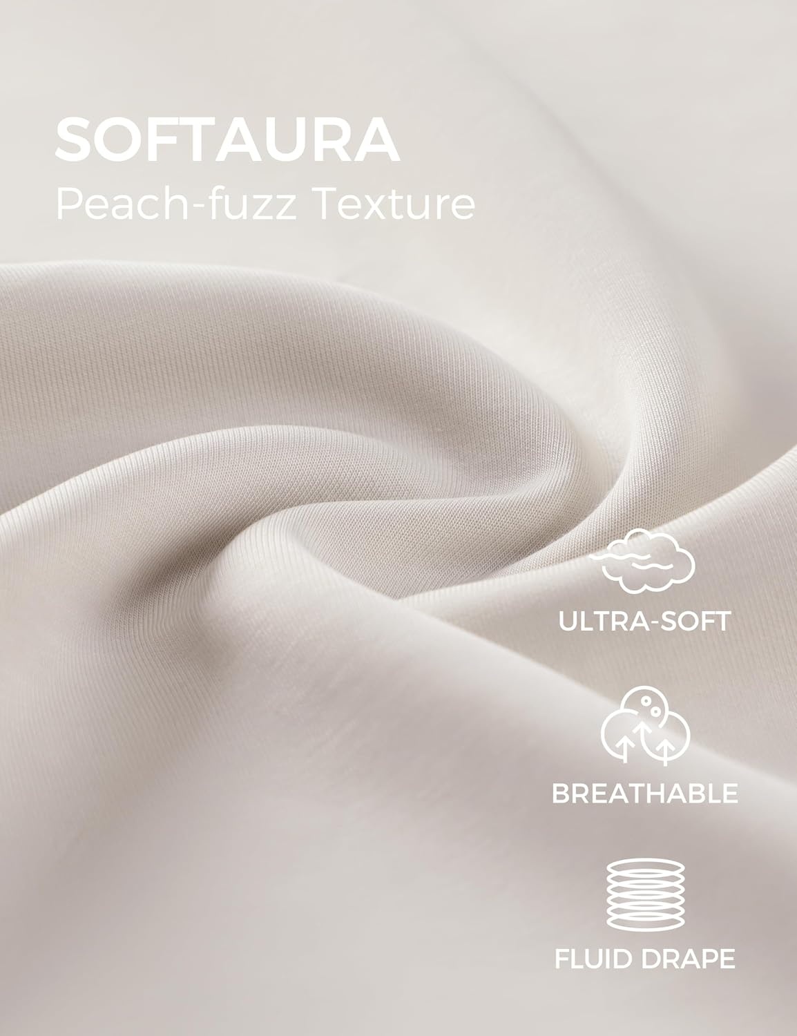 image:imageCRZ YOGA SoftAura Full Zip Sweatshirts PeachFuzz Texture Casual Classic Fit Pockets Funnel Neck Sweat Shirts for WomenMilky White Bone